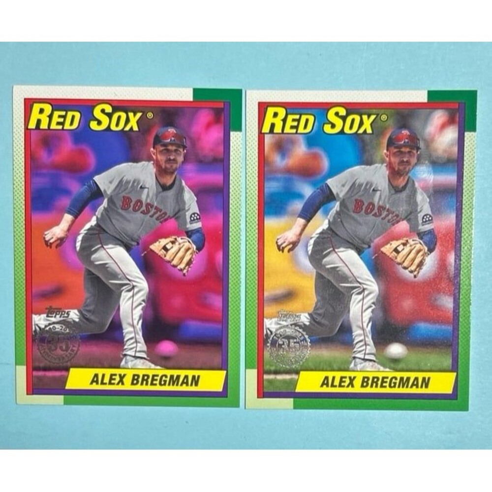 2-2025 Alex Bregman 90B2-10 Topps 35yr Cards Base & pink Parallel issue